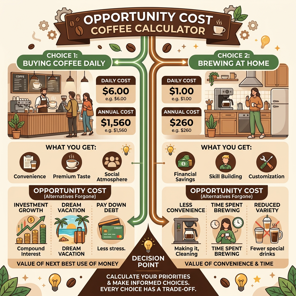 The Real Cost of Your Daily Coffee (Opportunity Cost Calculator)